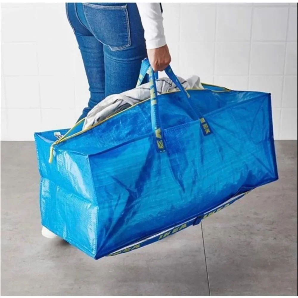 NWT Ikea Frakta Storage Bag / Backpack Blue SET OF 3
